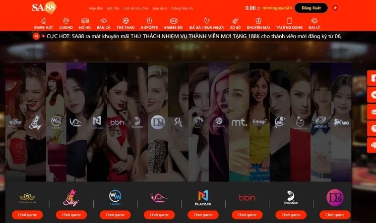 Casino Online Tại SA88 Sân Chơi Đỉnh Cao Giải Trí Thượng Hạng 2025 1 Sảnh Casino Online Tại SA88 hợp tác với các nhà cung cấp game live casino hàng đầu